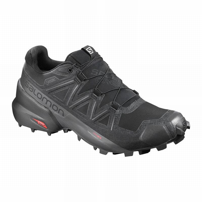 Salomon SPEEDCROSS 5 GORE-TEX - Mens Trail Running Shoes - Black - NZ (17523-WUVR)